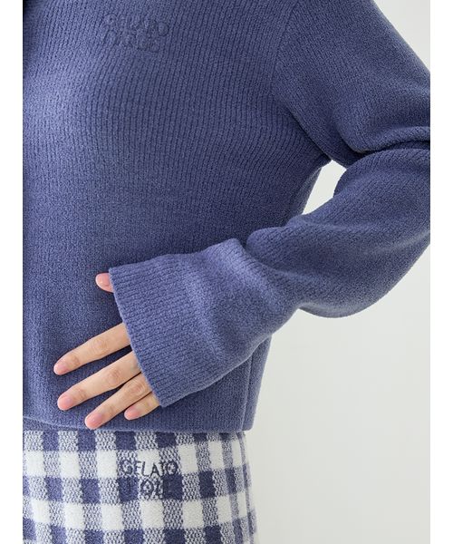 リブカーディガン&チェックロングパンツセット(508735458)｜阪急百貨店