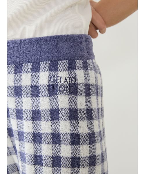 リブカーディガン&チェックロングパンツセット(508735458)｜阪急百貨店