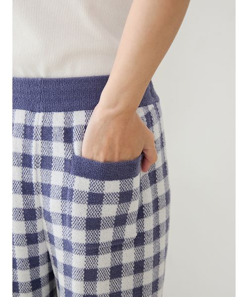 リブカーディガン&チェックロングパンツセット(508735458)｜阪急百貨店