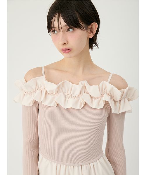 新色追加】フリルカラーニットコンビワンピース(508753514)｜阪急