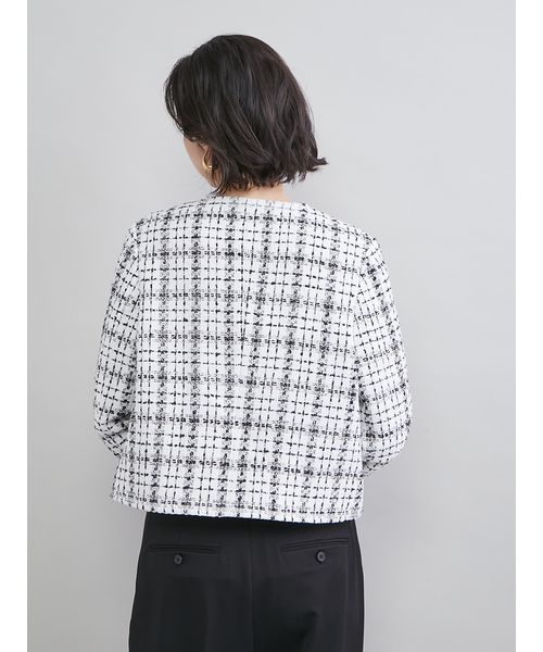 クロップド金釦コンパクトツイードジャケット(508754269)｜阪急百貨店