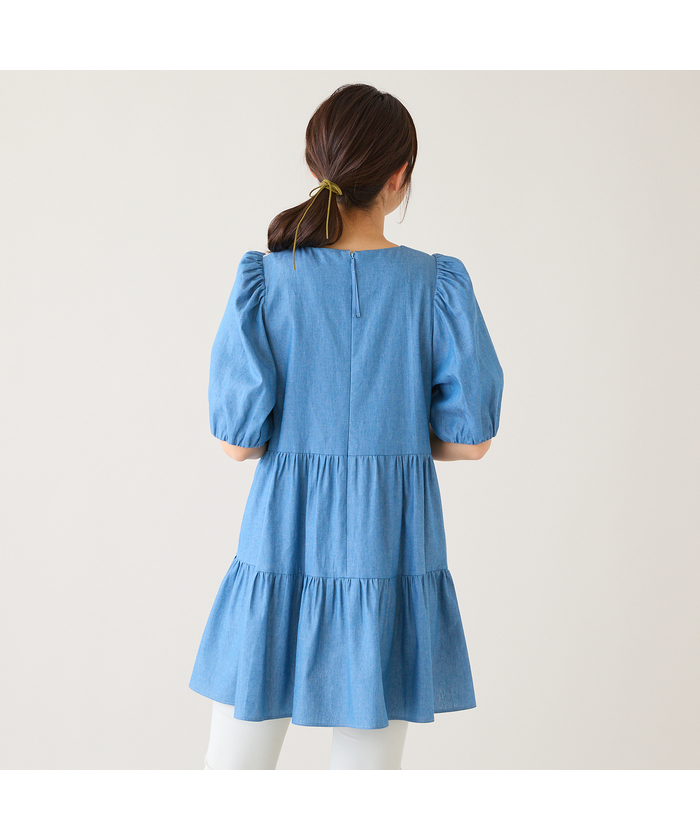 ローズティアラ RoseTiara 【綿100%】スズラン刺繍バックティアードチ