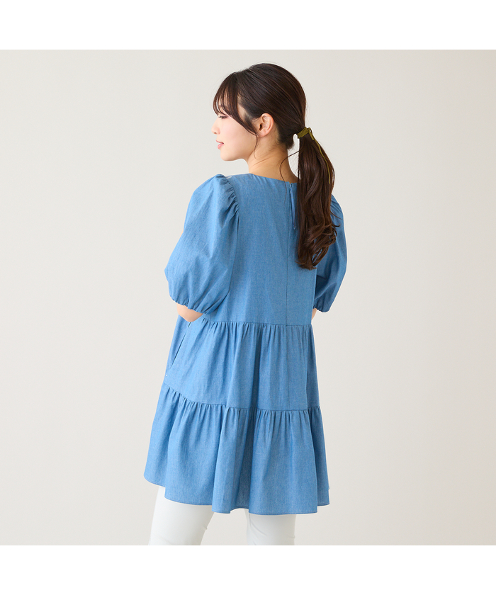 ローズティアラ RoseTiara 【綿100%】スズラン刺繍バックティアードチ