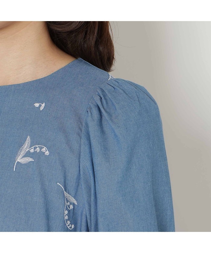 ローズティアラ RoseTiara 【綿100%】スズラン刺繍バックティアードチ