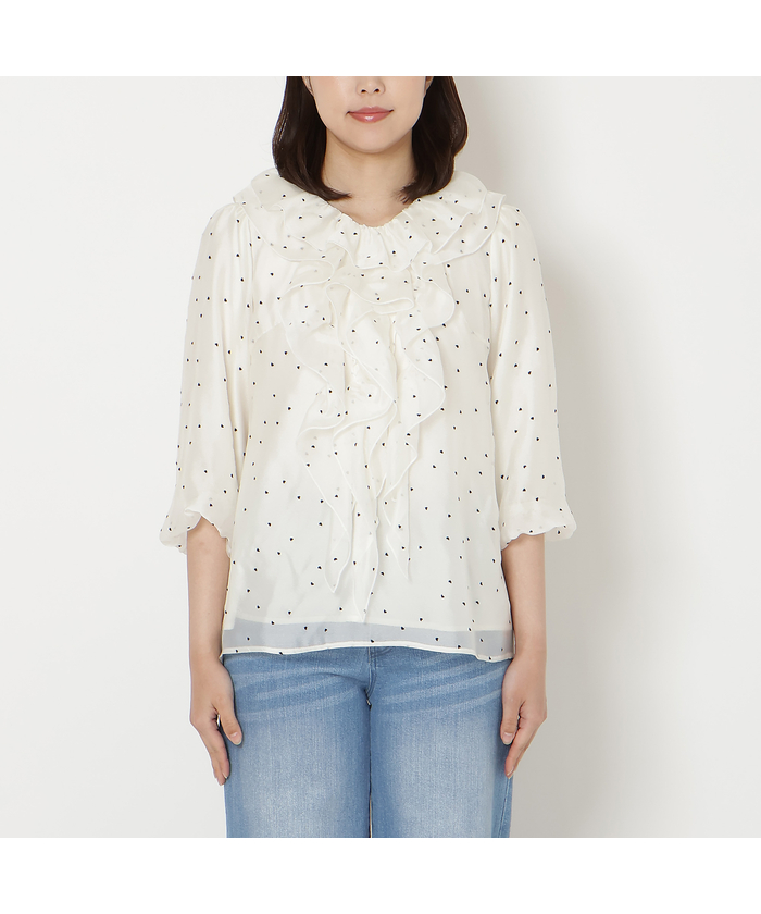 ローズティアラ RoseTiara ハートドットフリルブラウス(508754312