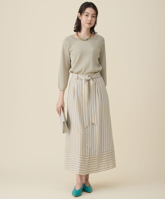 ビスコースナイロンドビーストライプ スカート(508756793)｜阪急百貨店