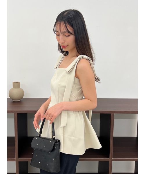 WEB限定】リボンペプラムトップス／ウォッシャブル(508756475)｜阪急