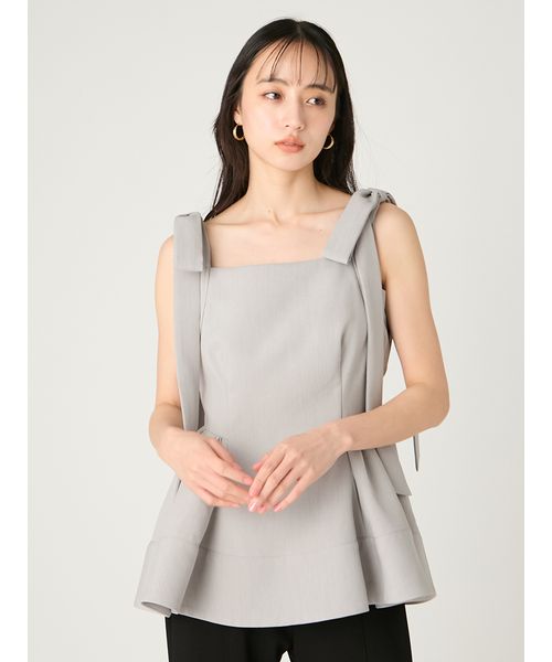 WEB限定】リボンペプラムトップス／ウォッシャブル(508756475)｜阪急