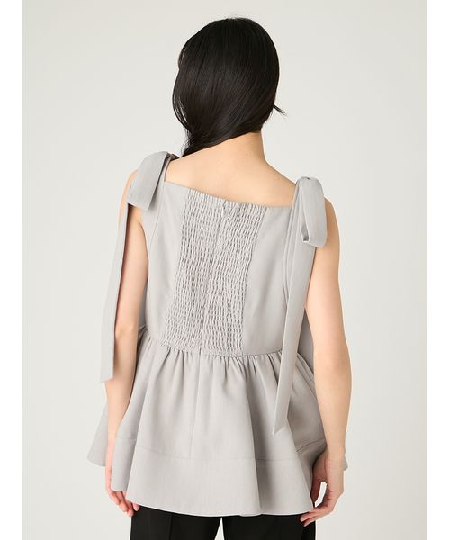WEB限定】リボンペプラムトップス／ウォッシャブル(508756475)｜阪急
