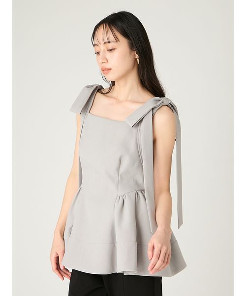 WEB限定】リボンペプラムトップス／ウォッシャブル(508756475)｜阪急