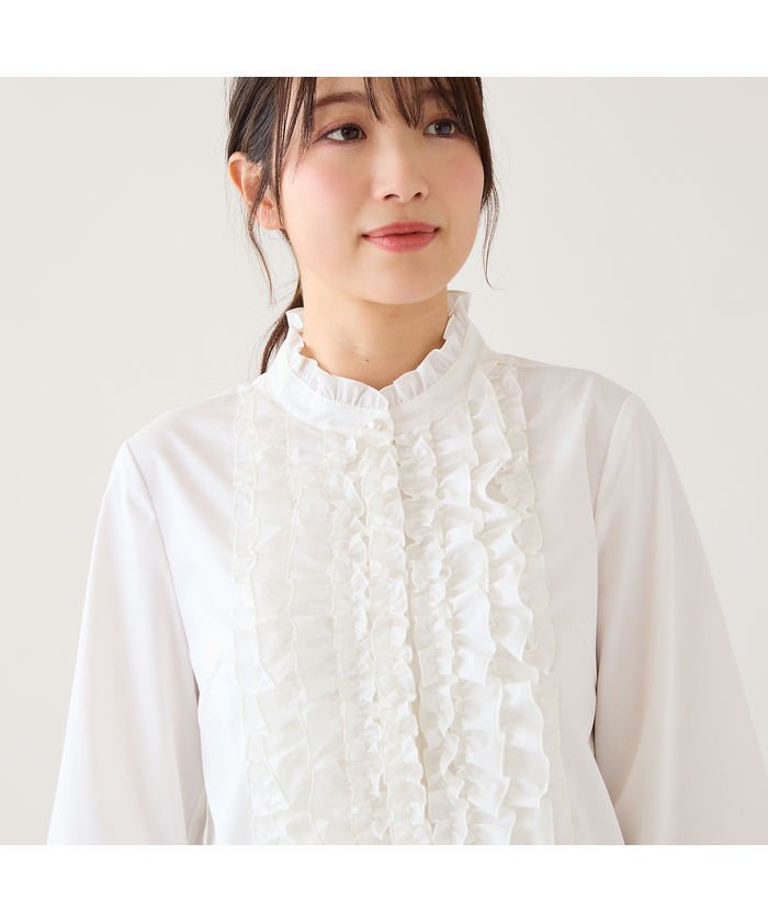 ローズティアラ RoseTiara 【接触冷感/UVカット】フリルブラウス