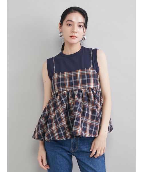 チェックペプラムキャミ×タンクSET(508760711)｜阪急百貨店公式通販