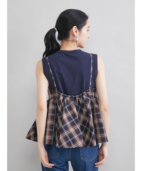 チェックペプラムキャミ×タンクSET(508760711)｜阪急百貨店公式通販