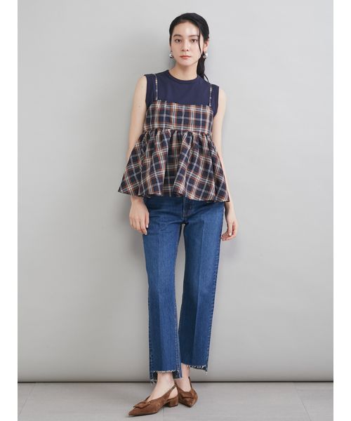 チェックペプラムキャミ×タンクSET(508760711)｜阪急百貨店公式通販