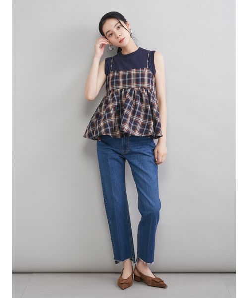チェックペプラムキャミ×タンクSET(508760711)｜阪急百貨店公式通販