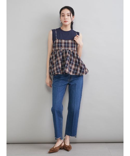 チェックペプラムキャミ×タンクSET(508760711)｜阪急百貨店公式通販
