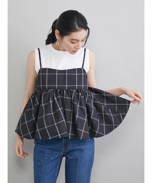 チェックペプラムキャミ×タンクSET(508760711)｜阪急百貨店公式通販