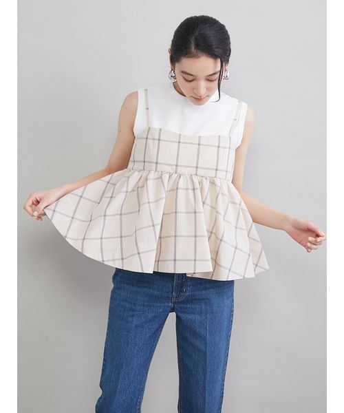 チェックペプラムキャミ×タンクSET(508760711)｜阪急百貨店公式通販