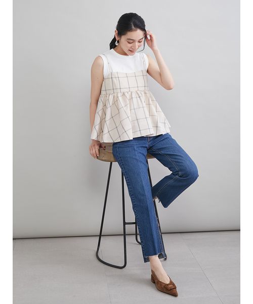 チェックペプラムキャミ×タンクSET(508760711)｜阪急百貨店公式通販