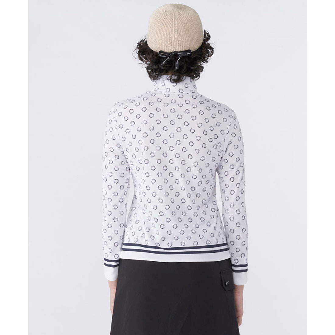 ランバン スポール LANVIN SPORT 総柄プリントハーフジップ長袖シャツ