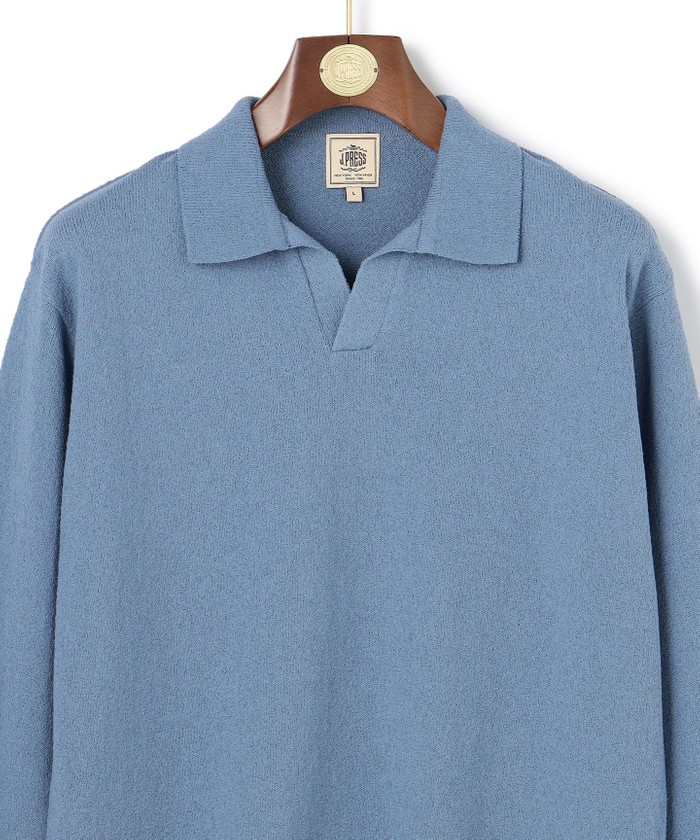 ミックスブークレ スキッパーポロシャツ(508763752)｜HANKYU MEN'S