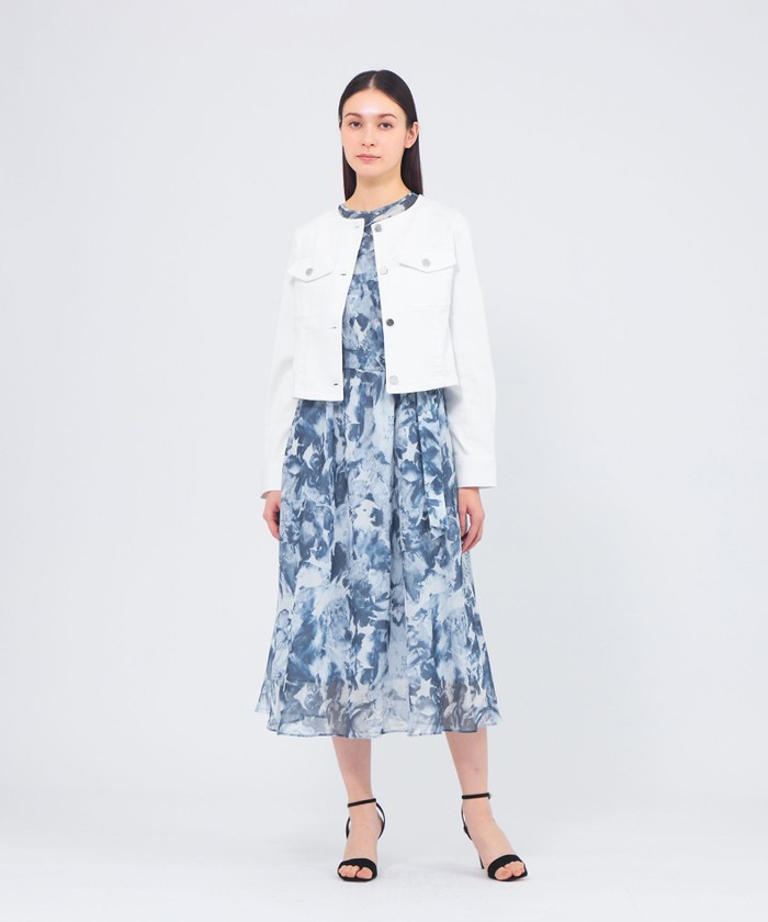 ストレッチデニム ノーカラージャケット(508754092)｜阪急百貨店公式