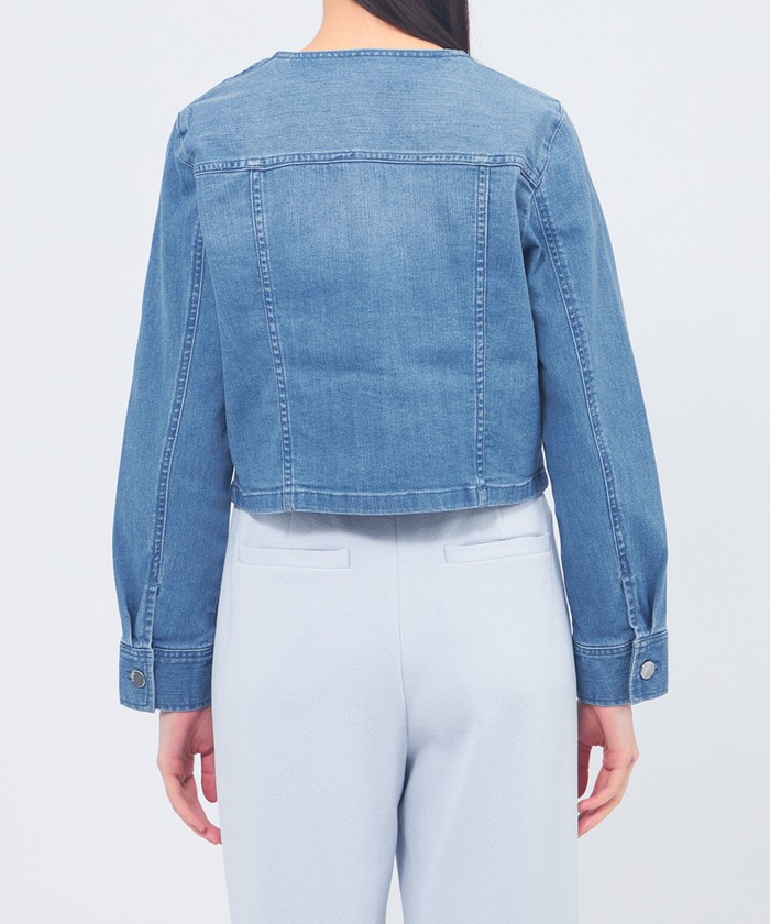 ストレッチデニム ノーカラージャケット(508754092)｜阪急百貨店公式