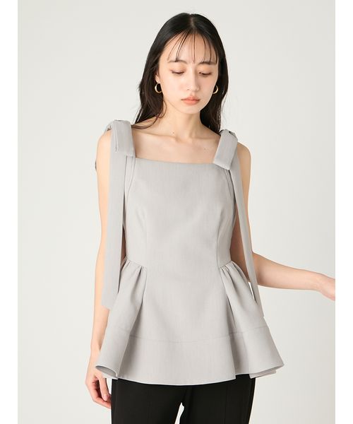 WEB限定】リボンペプラムトップス／ウォッシャブル(508756475)｜阪急