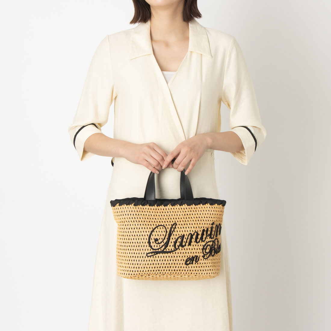 ランバン オン ブルー LANVIN en Bleu ロタン かごバッグ(508768999