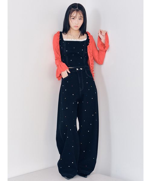 バリエーションビジューデニムパンツ BLU 00 L.B CANDY STOCK]バリエーションビジューデニムパンツ(508770792
