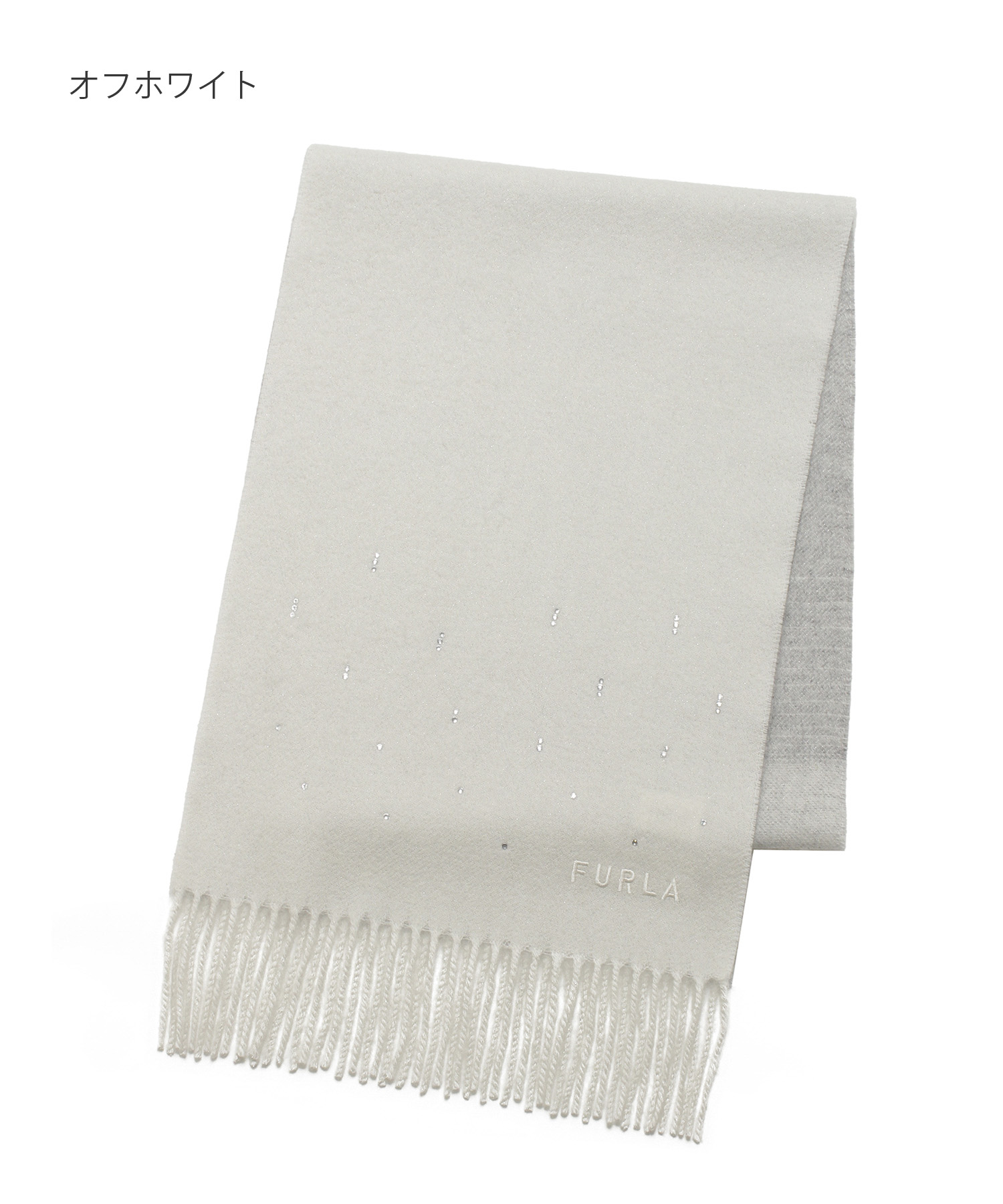 今日だけ6500円！fekete ラメフーディマフラー　ホワイト FEKETE（フェケテ）の「HOODED GLITTER MUFFLER / ラメフーディー
