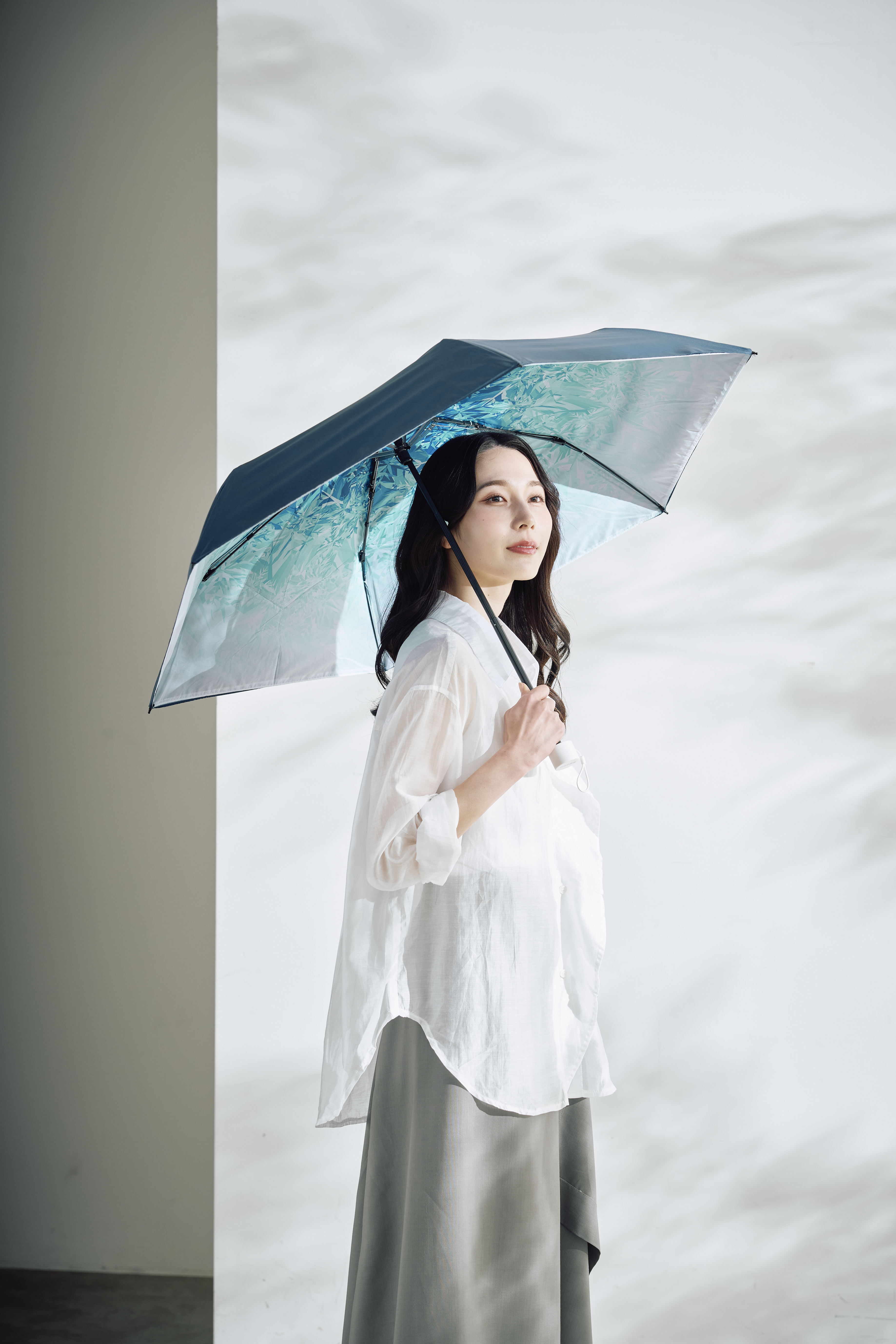ハニカム断熱パラソル】晴雨兼用折りたたみ日傘 アイスクリスタル 55cm