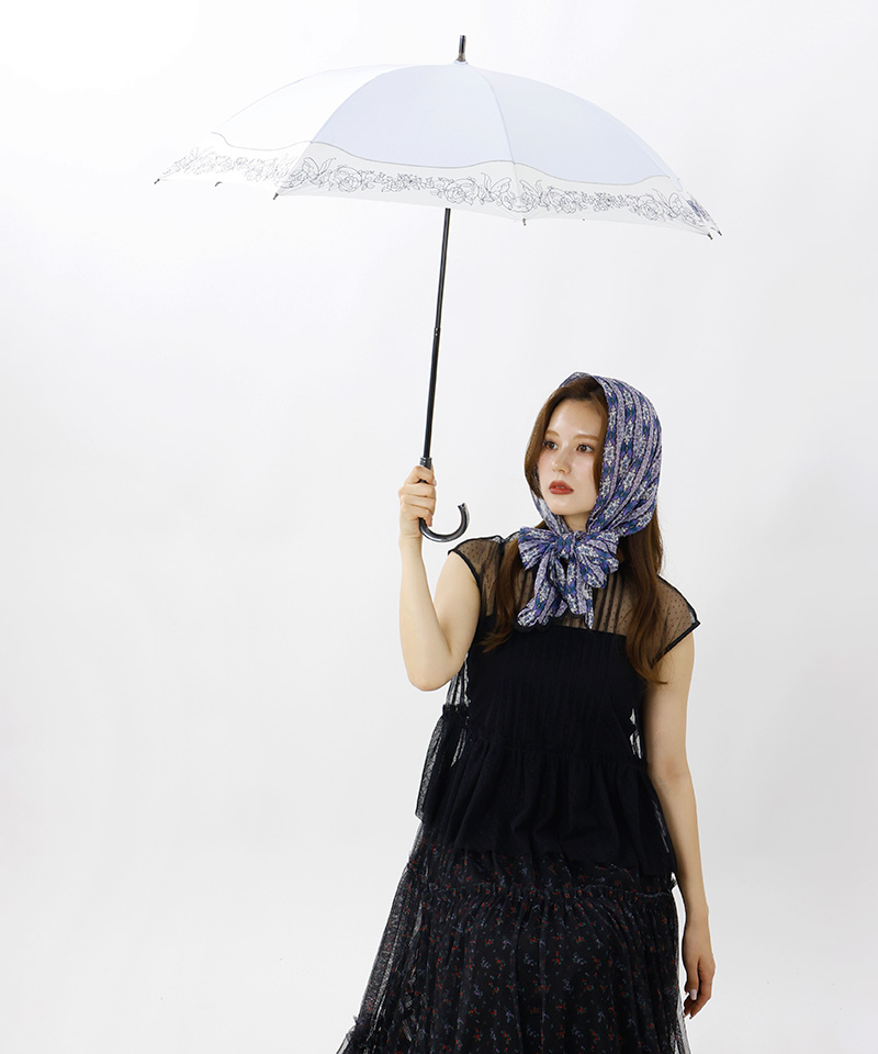 アナスイ ANNA SUI 切継ぎ刺しゅう晴雨兼用パラソル傘（長傘