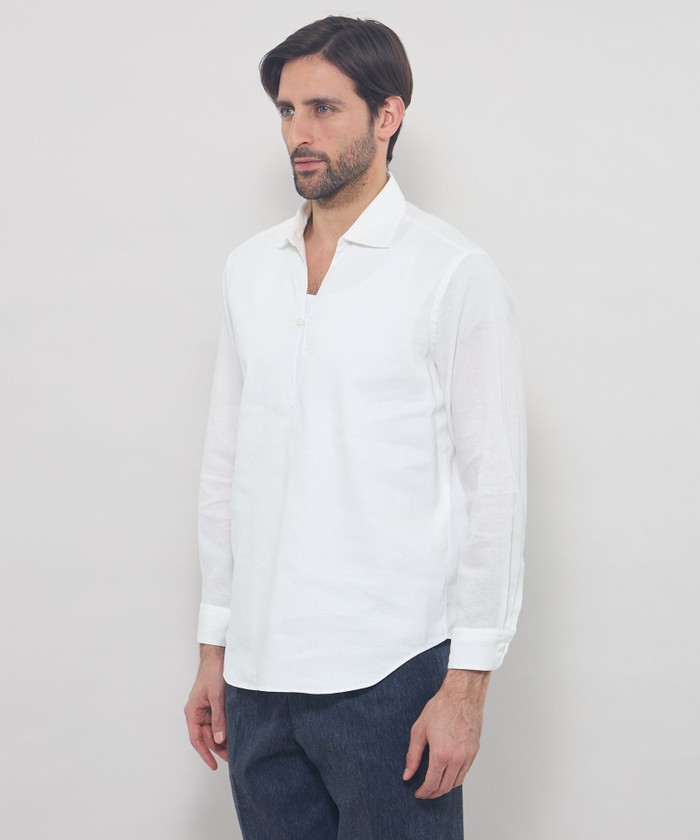 ストレッチリネンカプリシャツ(508773650)｜HANKYU MEN'S / 阪急メンズ