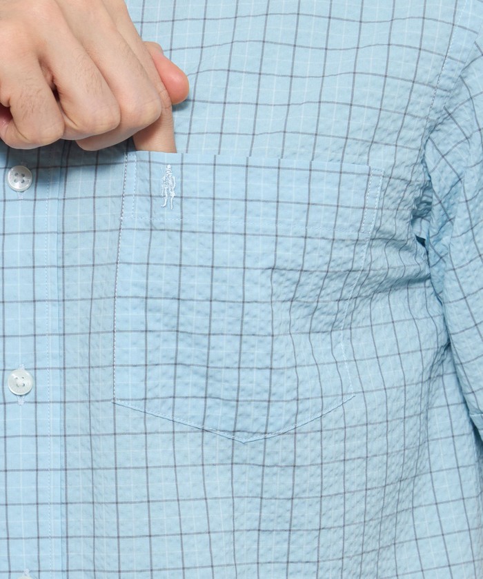 シアサッカー半袖ボタンダウンシャツ(508773656)｜HANKYU MEN'S / 阪急