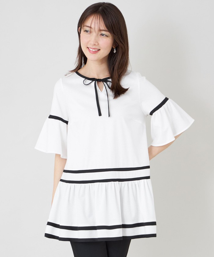新品未使用タグ付♡tobechic大きいサイズ44♥︎チュニック トゥー ビー シック TO BE CHIC バイカラーカットソー チュニック