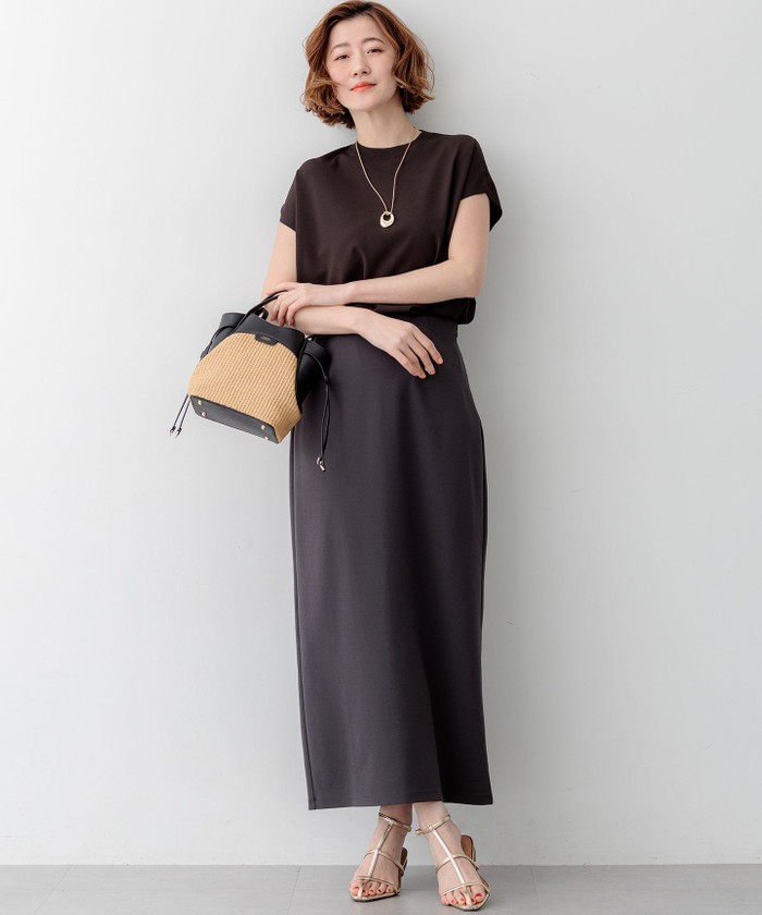 極美品 CELINE 22SS ストレートスカート ダブルフェイスジャージー L Oggi掲載】ダブルフェイスジャージー Iラインスカート(508798687