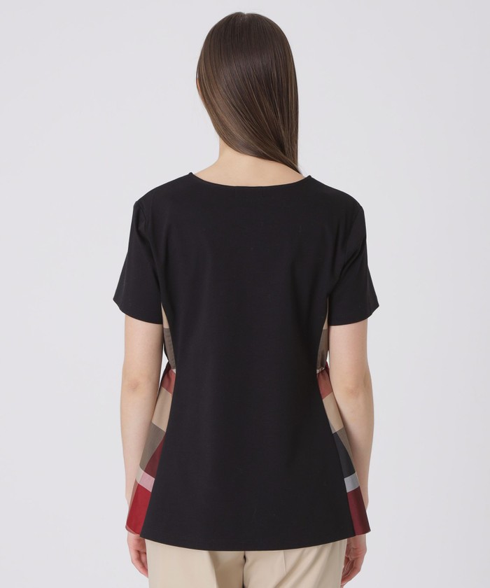 接触冷感】シルケットスムースサイドチェックTシャツ(508759496)｜阪急