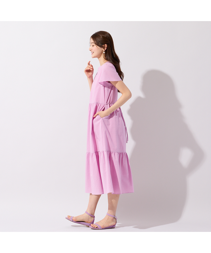 新品タグ付き★ローズティアラ★サイズ38ゆったり 定価25300円 ローズティアラ RoseTiara フレアスリーブマキシワンピース(508816775