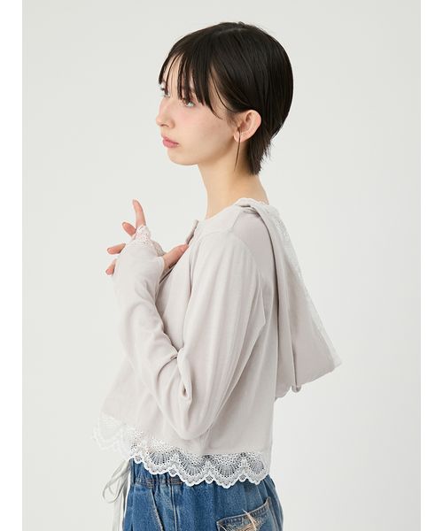 UVカット/接触冷感】レースフーディトップス(508790612)｜阪急百貨店