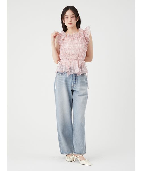 新品タグ付き♥️ LILY BROWN シャーリングレイヤーフリルトップス 