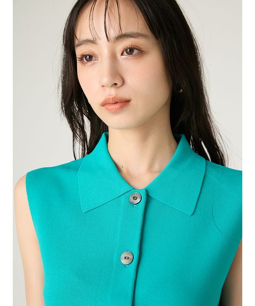ノースリーブポロニット／ウォッシャブル・接触冷感(508791017)｜阪急