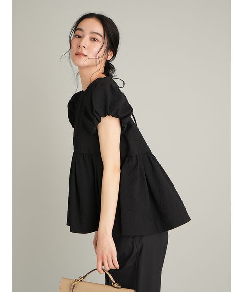 パフスリーブペプラムチュニックトップス　Milaowen MNT パフスリーブペプラムチュニックトップス(508793555)｜阪急百貨店公式