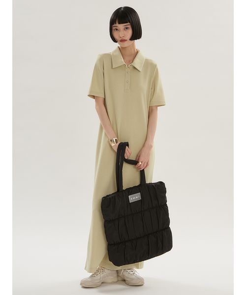 emmi♡ キャンバス地バッグ カーキ ヴィンテージ風 ONLINE限定】eco emmiロゴパデットトートバッグ(508795752)｜阪急