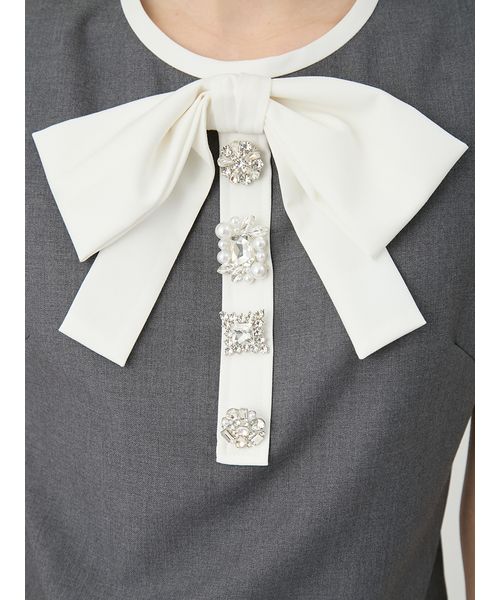 L.B CANDY STOCK]フロントリボンビジューワンピース(508802299)｜阪急