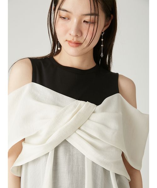 ★新品タグ付き　ツイストディテールカットトップス/ウォッシャブル・接触冷感 ツイストディテールカットトップス／ウォッシャブル・接触冷感