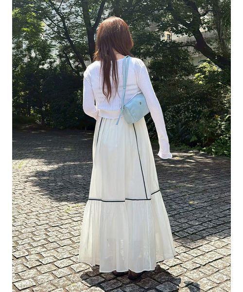 限定カラー】【ウォッシャブル】ニットドッキングワンピース　ホワイト 限定カラー】【ウォッシャブル】ニットドッキングワンピース(508791743