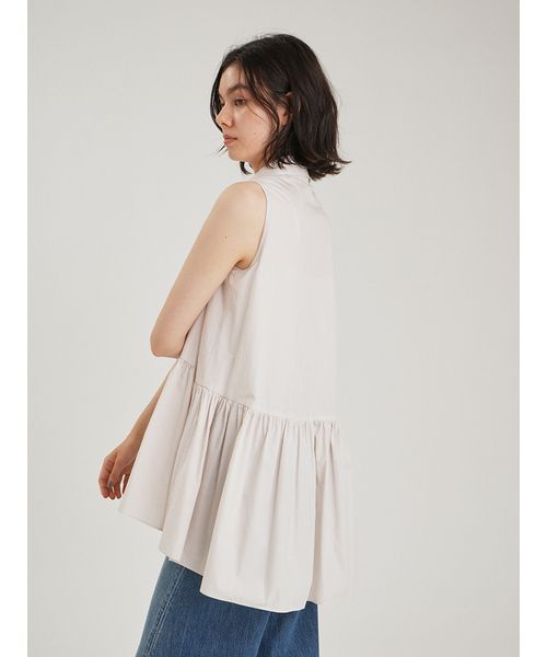 ノースリーブシャツ衿ギャザーチュニック(508822987)｜阪急百貨店公式