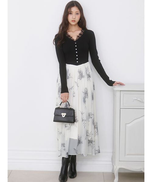 Rirandtureレーストリムドッキングワンピース レーストリムニットドッキングワンピース(508843298)｜阪急百貨店公式