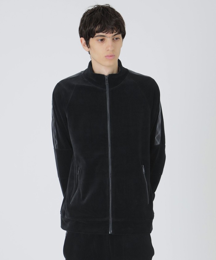 【新品・タグ付】希少3XL★ ベロア トラックジャケット モノグラム BLACK lab.】ベロアジャージートラックジャケット(508840038)｜HANKYU